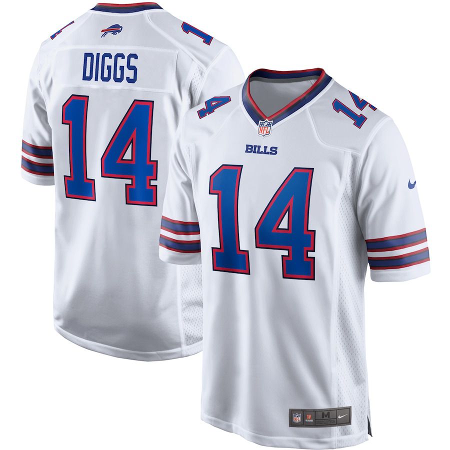 Men Buffalo Bills 14 Stefon Diggs Nike White Game NFL Jersey